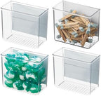iDesign Magnetic Small Clear Plastic Organizer Bins, 4-Pack by iDesign