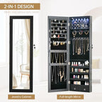 8 LED Lights Jewelry Armoire with Mirror with Storage And 2 Drawers - Image 4