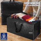 Cosy Family 8 Pack Heavy Duty Extra Large Moving Bags with Backpack Straps - Strong Handles & Zippers, Storage Totes For Space Saving, Fold Flat, Alternative to Moving Box (40 gal, Black) - Image 6