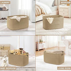 86L Large Woven Laundry Basket Hamper with Handles, Jute - Image 5