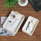 Desk Organizer Tray, PU Leather Nightstand Organizer, Ivory 2-Pack - Image 2