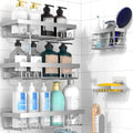 Moforoco Adhesive Shower Caddy Organizer Shelves Rack - 5 Pack Corner Bathroom Storage Organization, Home & Kitchen Decor Inside RV Accessories, Hanging First Apartment Household Camper Essentials by MOFOROCO