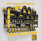 POKIPO 49" W Large Power Tool Organizer Wall Mount, 4 Layer Heavy Duty Loads 800 lbs, Tool Storage Rack Holds 12 Cordless Drills, Large Capacity Battery Holder for Garage, Gift for Men - Image 6