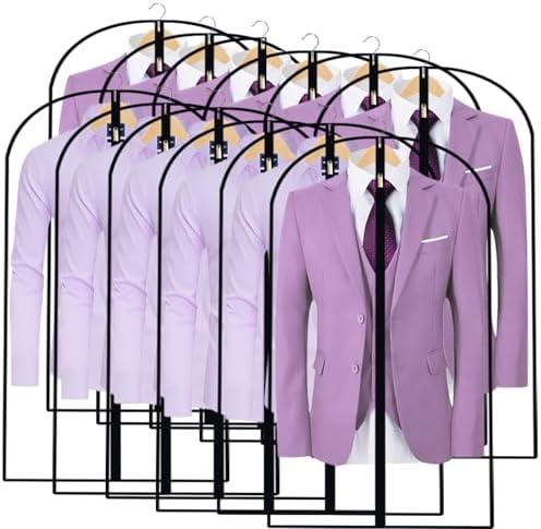 Garment Bags for Hanging Clothes 24'' x 40'' (Set of 12) Coat Covers for Closet Foldable Washable Dress Bags for Hanging Clothes for Long Dress Dance Costumes Suits Gowns Coats by UOUEHRA
