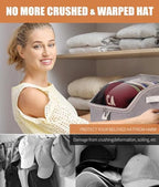 Livelab Hat Organizer for Baseball Caps, Hat Storage Boxes, Beige 2Pcs - Image 3