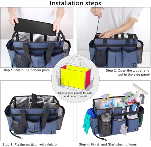 Large Cleaning Caddy Bag Built-in hard plastic sheet Aluminum foil lining - Image 7