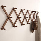SKOLOO Hat Rack for Wall with 20 Hooks, Solid Wooden, Modern, Expandable Coat Rack Wall Mount for Coats, Hats, Bags, Baseball Caps, Walnut Color - Image 3