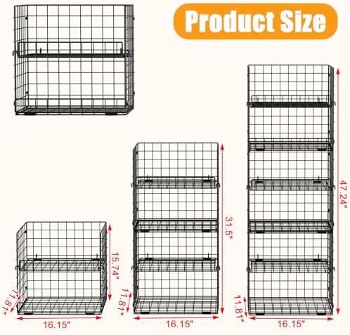 JKsmart 6-Tier XXL Stackable Wire Basket, Snack Organizer for Countertop - Image 4