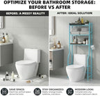 GloTika 3-Tier Over Toilet Storage, Anti-Tilt, 64" H, Blue - Image 7