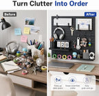 Pegboard Wall Organizer Kit – Heavy Duty 20lbs Load Bearing, Easy Installation, 4 Peg Board Panels 14 Accessories – Multi-Surface Use For Garage, Office, Kitchen & Crafts (Black Pegboard,24″×24″) - Image 6