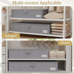 Yawinhe 27L UnderBed Storage Containers,4 Pack Closet Organizers,Grey - Image 4