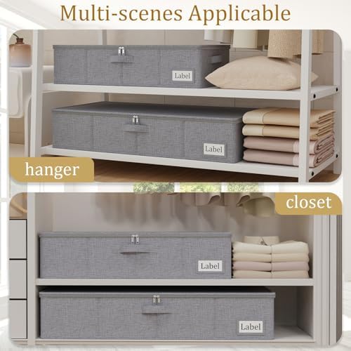 Yawinhe 27L UnderBed Storage Containers,4 Pack Closet Organizers,Grey - Image 4