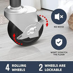 STO STO Laundry Sorter 3 Section, 3 Bag Clothes Hamper, Rolling Laundry Cart Basket with Heavy Duty Lockable Wheels and Removable Bag for Laundry Room, Bedroom, Closet, Beige - Image 5