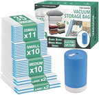 Travel Vacuum Storage Bags with Rechargeable Cordless USB Pump, 35 Combo by CozyEssential
