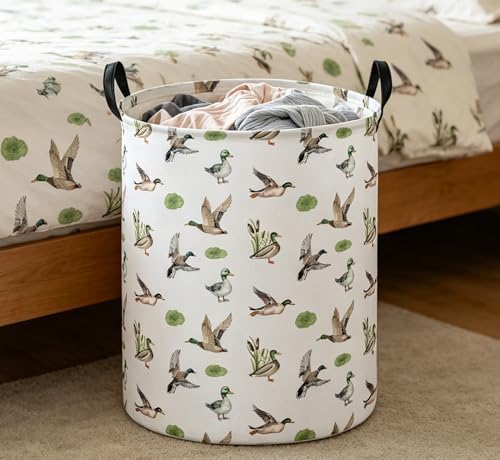 Essme Kids Laundry Basket,Duck Hamper Collapsible Waterproof Storage Bin for Home Decor,Gift Baskets(Green Duck) - Image 6
