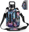 icolor Magnetic Gym Bag Water Bottle Carrier Holder with Phone Pockets & Shoulder Strap,Gym Magnetic Bag 5 Built-in Magnets Gym Accessories Organizer Sling Bottle Bag Pouch Sleeve by icolor