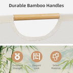 STORAGE MANIAC 3-Pack Large Laundry Hamper, 80L (21.1 Gal) Collapsible Laundry Basket with Bamboo Handles, Freestanding Waterproof Clothes Hamper for Laundry Room, Bedroom, Dorm, Towels, Beige - Image 2