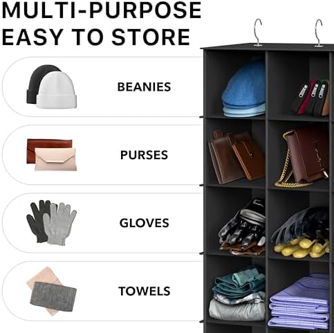 Simple Houseware 24 Section Shelves Hanging Shoes Organizer, Black - Image 7