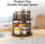 2-Tier Lazy Susan Spice Rack, 12'' Rotating Turntable for Cabinet - Image 2