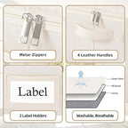 Yawinhe 48L Foldable Underbed Storage Bags, 2 Pack Closet Organizer,Beige - Image 6