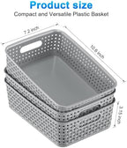 12 Pack Plastic Storage Baskets, Small Baskets for Organizing, Plastic Storage Bins Wicker Pantry Organizer Bins Household Toys for Laundry Room, Bedrooms, Kitchens, Cabinets, Countertops - Image 4