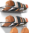 KEETDY Metal Hat Racks for Baseball Caps Wall Hat Organizer Fit 48 Caps Holder, 2 Packs Sturdy Wall Mounted Hat Storage Organizer, Black, Patent: US D1,041,201 S by KEETDY