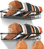 KEETDY Metal Hat Racks for Baseball Caps Wall Hat Organizer Fit 48 Caps Holder, 2 Packs Sturdy Wall Mounted Hat Storage Organizer, Black, Patent: US D1,041,201 S by KEETDY