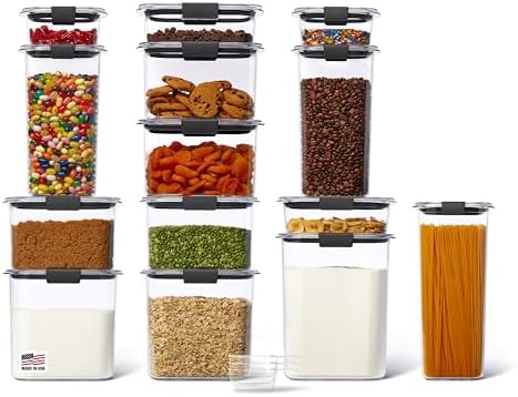 Rubbermaid Brilliance 14-Piece Food Storage Container Set with Scoops Airtight BPA-Free for Kitchen and Pantry Organization by Unknown