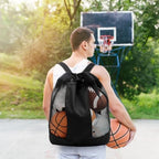Large Ball Bag, Mesh Sport Bag Adjustable Double Strap - Image 6