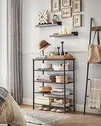 VASAGLE 5-Tier Shoe Rack, 12-16 Pairs, Steel Frame - Image 5