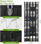 Over the Door Shoe Organizer with 40 Large Breathable Mesh Pockets, Space Saving Shoe Holder, Hanging Shoe Rack for Entryway Bedroom Closet Storage (Black, 80 Pockets) - Image 2
