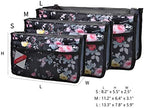 Vercord Purse Organizer Insert for Handbags Bag Organizers Inside Tote Pocketbook Women Nurse Nylon 13 Pockets Peony Flowers Medium - Image 3