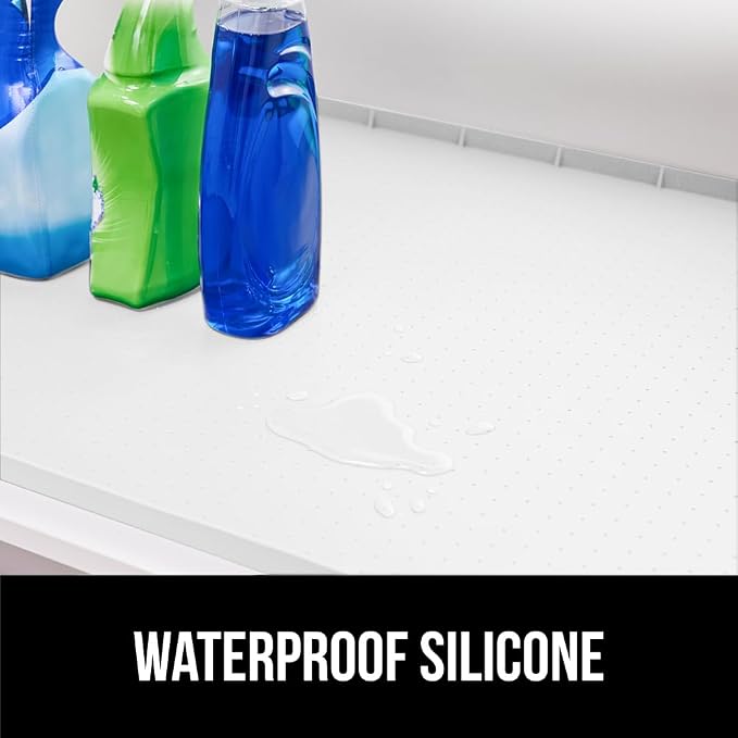 GORILLA GRIP Waterproof Silicone Under Sink Mat, Stay in Place, 15x22 White - Image 3