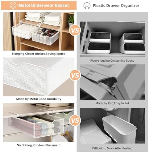 2 Pack Closet Pull-Out Baskets Organizer, White - Image 6