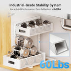 TISTAYA Pull-Out Under Kitchen Sink Organizer, Metal Functional Under Sink Organizer, Height Adjustable Under Bathroom Sink Organizer, Under Sink Storage for Kitchen Bathroom Cabinet (White) - Image 5