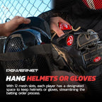 PowerNet Softball & Baseball Helmet Hanging Bag, 12 Pocket Baseball Glove & Helmet Storage Holder & Dugout Organizer, Portable Baseball Gear Training Equipment Holder, Team Colors - Image 5