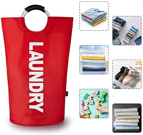 Caroeas 90L Laundry Basket (13 Colors), Waterproof Laundry Hamper, Laundry Bag with Padded Handles, Clothes Hamper Stands Up Well, Collapsible Laundry Basket Easy Storage - Image 5