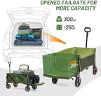 Timber Ridge 49" Extra Long Collapsible Folding Wagon with Tailgate&Brakes - Image 5