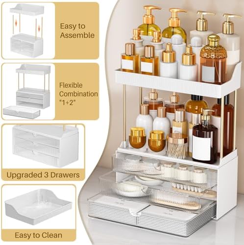 caktraie 2 Sets 5 Tier Acrylic Makeup & Bathroom Vanity Organizer - Image 2