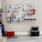 Pegboard Smith 48x24 inch Gray Metal Pegboard Kit for Wall Organization with Hooks, Pegboard Bins, and Utility Tools Storage Board, Efficient Tool Organizer Peg Board - Image 6