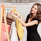 HUITEM 4 Pack 6-Tier Space Saving White Pant Hangers, Anti-Slip, Lightweight, Stainless Steel, Ideal for Closet Organization, Free Installation - Image 4