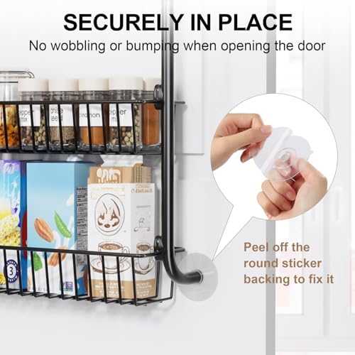 Delamu Over the Door Pantry Organizer, 6-Tier Metal Pantry Door Organization and Storage, Hanging Kitchen Basket Spice Rack Seasoning Shelves, Cabinet Door Organizer for Easy Install,D5xW18xH50inch - Image 4
