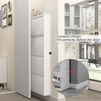 GREATMEET Slim Wall Mounted Metal Storage Cabinet with 4 Flip Drawers - Image 3