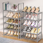 OYREL 10-Tier Metal Shoe Rack, Narrow Shoe Rack Organizer, Sturdy Shoe Shelf for Closets, Entryway, Bedroom, Garage - Silver - Image 6