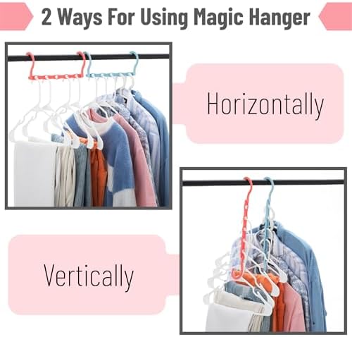 Mr. Pen- Space Saving Hangers, 8 pcs, 360° Rotating Hooks | Magic Cascading Hanger Organizer with 5 Enclosed Slots, Closet Organizers and Storage for Clothes - Image 4