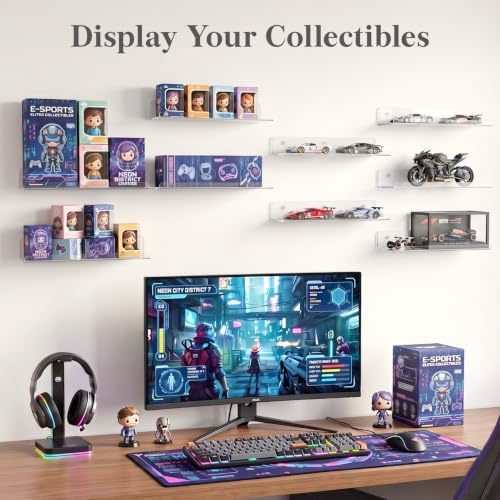 Lifewit Acrylic Floating Shelves for Wall 14" Clear, 6 Pack - Image 2