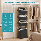 4-Tier Laundry Hamper Sorter, Vertical Laundry Sorter with Removable Basket - Image 6
