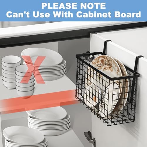 2 Pack Cabinet Door Organizer with Towel Bar, Over The Cabinet Door Storage with Towel Holder for Kitchen Cutting Board,Black - Image 5
