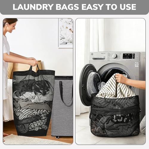 Goodpick 75L Laundry Basket with Wheels & Removable Wash Bag for Dorm - Image 5