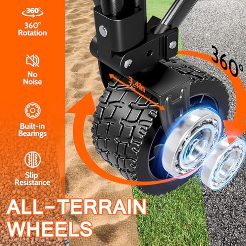 Beach Wagon 420LBS – Heavy Duty Wagons Carts Foldable, Collapsible Wagon with Big Wheels for Sand & Cup Holders for Camping Garden Sports Grocery - Image 2